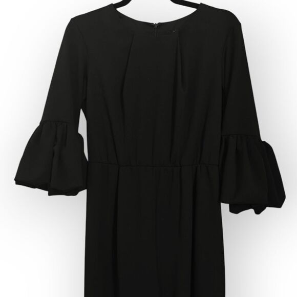 NWOT MARINA Black Bell Sleeve Jumpsuit Size 8P - Picture 4 of 10